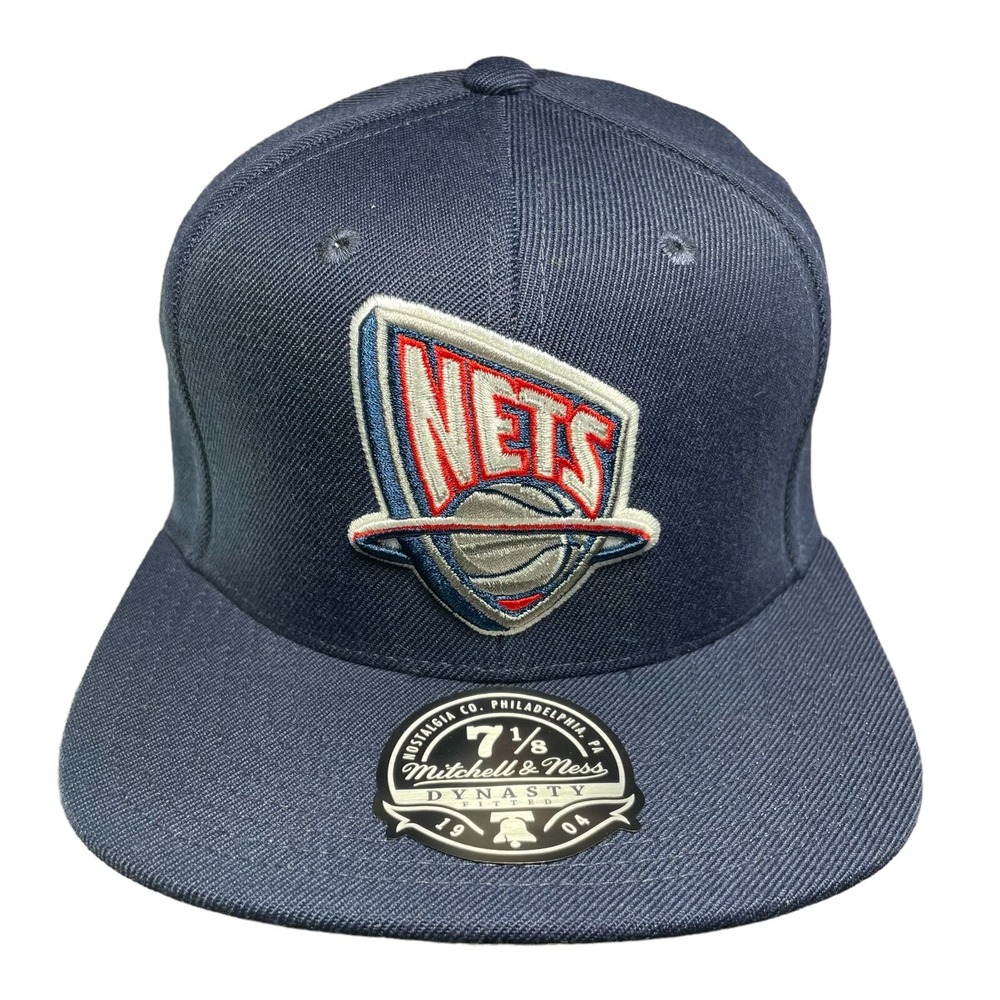Mitchell & Ness New Jersey Nets Team Ground Hardwood Classic Fitted Hat Sz 7 1/8